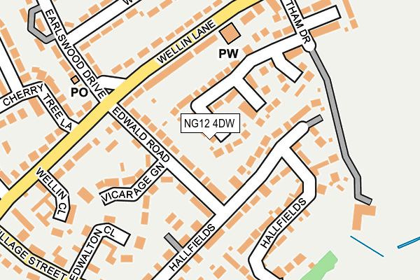 NG12 4DW map - OS OpenMap – Local (Ordnance Survey)