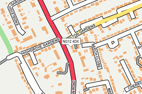 NG12 4DX map - OS OpenMap – Local (Ordnance Survey)