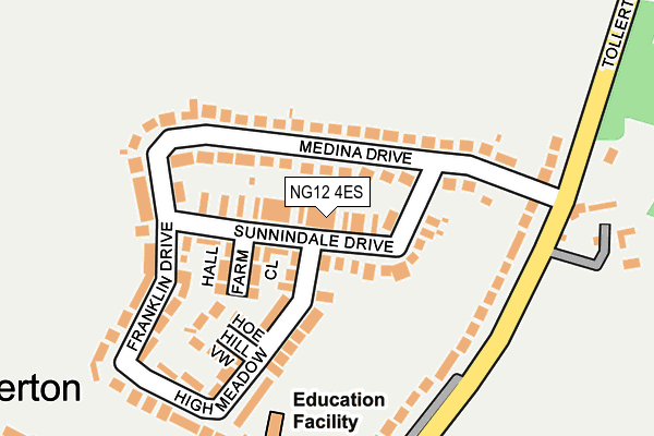 NG12 4ES map - OS OpenMap – Local (Ordnance Survey)