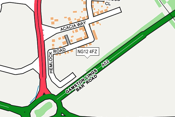 NG12 4FZ map - OS OpenMap – Local (Ordnance Survey)