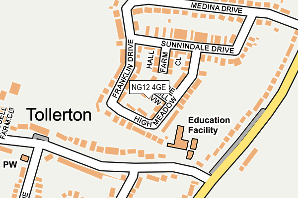 NG12 4GE map - OS OpenMap – Local (Ordnance Survey)