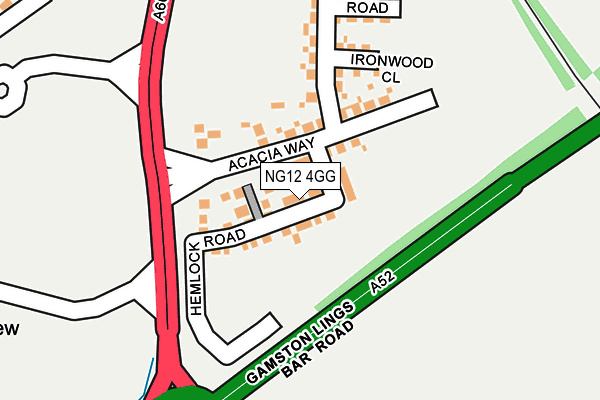 NG12 4GG map - OS OpenMap – Local (Ordnance Survey)