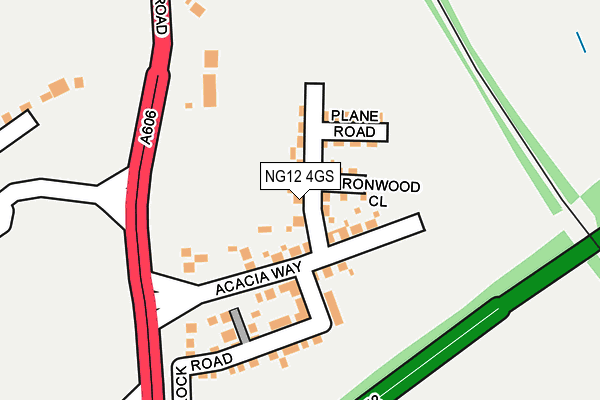 NG12 4GS map - OS OpenMap – Local (Ordnance Survey)