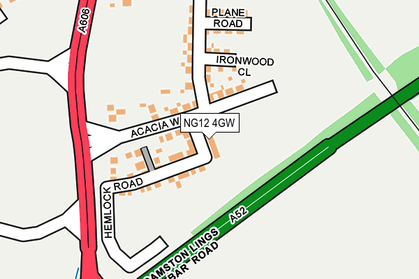 NG12 4GW map - OS OpenMap – Local (Ordnance Survey)