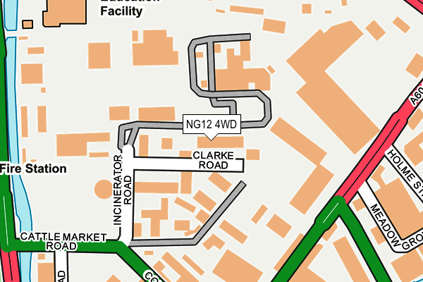 NG12 4WD map - OS OpenMap – Local (Ordnance Survey)