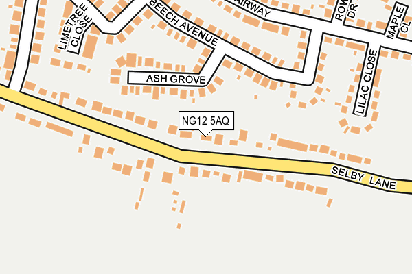 NG12 5AQ map - OS OpenMap – Local (Ordnance Survey)