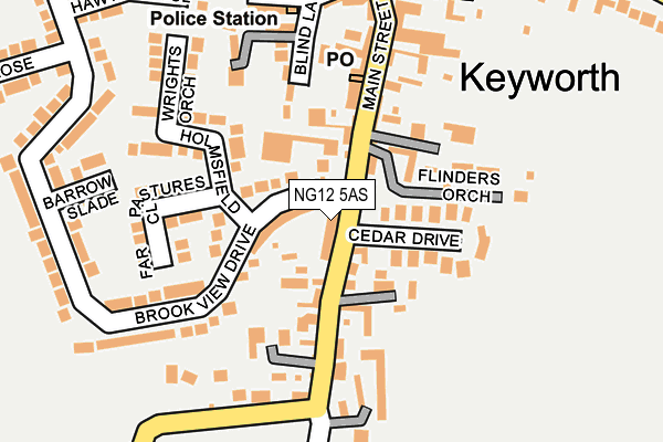 NG12 5AS map - OS OpenMap – Local (Ordnance Survey)