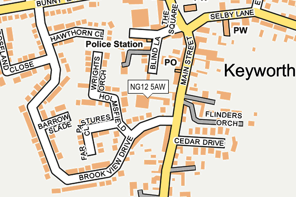 NG12 5AW map - OS OpenMap – Local (Ordnance Survey)