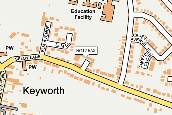 NG12 5AX map - OS OpenMap – Local (Ordnance Survey)