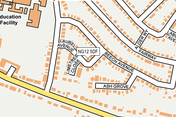 NG12 5DF map - OS OpenMap – Local (Ordnance Survey)