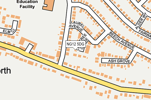 NG12 5DG map - OS OpenMap – Local (Ordnance Survey)