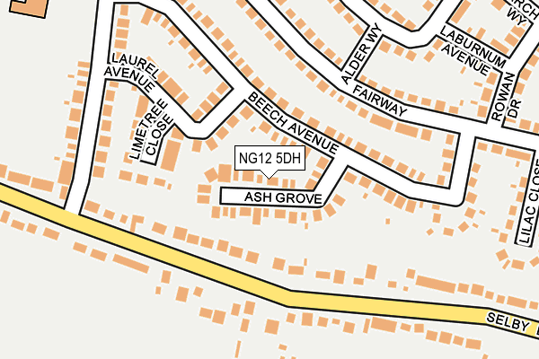 NG12 5DH map - OS OpenMap – Local (Ordnance Survey)