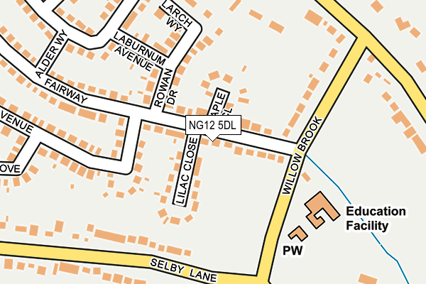 NG12 5DL map - OS OpenMap – Local (Ordnance Survey)