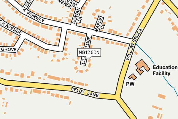 NG12 5DN map - OS OpenMap – Local (Ordnance Survey)