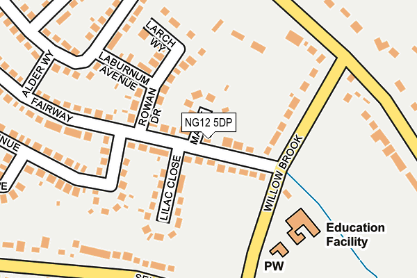 NG12 5DP map - OS OpenMap – Local (Ordnance Survey)