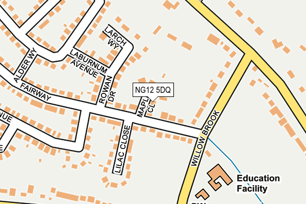 NG12 5DQ map - OS OpenMap – Local (Ordnance Survey)