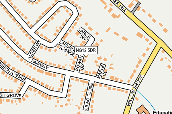 NG12 5DR map - OS OpenMap – Local (Ordnance Survey)