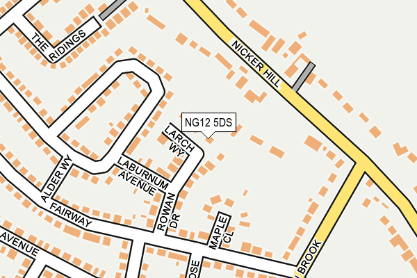 NG12 5DS map - OS OpenMap – Local (Ordnance Survey)