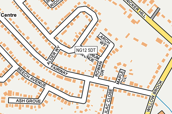 NG12 5DT map - OS OpenMap – Local (Ordnance Survey)