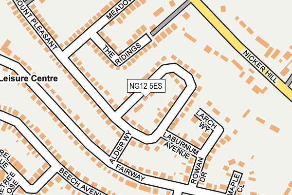 NG12 5ES map - OS OpenMap – Local (Ordnance Survey)