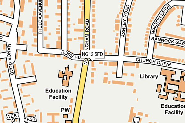 NG12 5FD map - OS OpenMap – Local (Ordnance Survey)