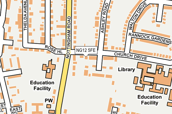 NG12 5FE map - OS OpenMap – Local (Ordnance Survey)