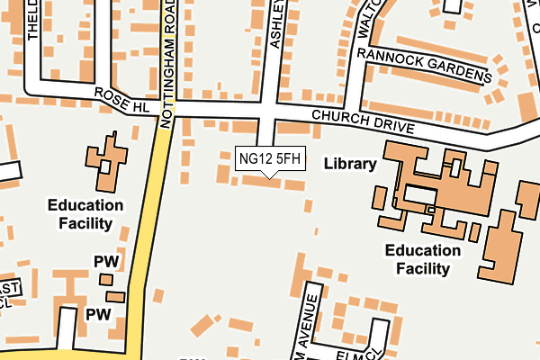 NG12 5FH map - OS OpenMap – Local (Ordnance Survey)