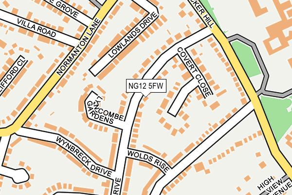 NG12 5FW map - OS OpenMap – Local (Ordnance Survey)