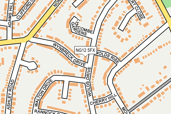 NG12 5FX map - OS OpenMap – Local (Ordnance Survey)