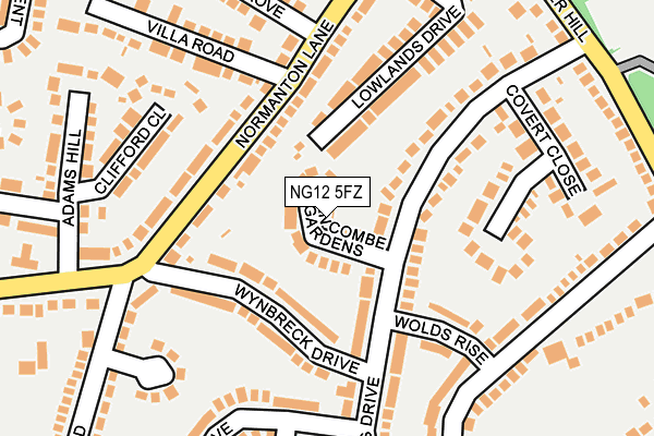 NG12 5FZ map - OS OpenMap – Local (Ordnance Survey)