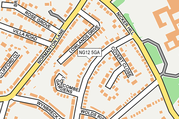 NG12 5GA map - OS OpenMap – Local (Ordnance Survey)