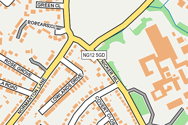 NG12 5GD map - OS OpenMap – Local (Ordnance Survey)