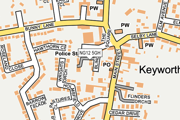 NG12 5GH map - OS OpenMap – Local (Ordnance Survey)