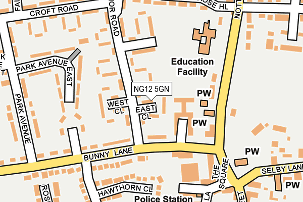 NG12 5GN map - OS OpenMap – Local (Ordnance Survey)