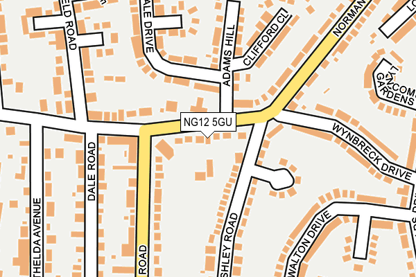 NG12 5GU map - OS OpenMap – Local (Ordnance Survey)