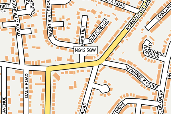 NG12 5GW map - OS OpenMap – Local (Ordnance Survey)