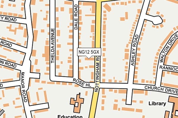 NG12 5GX map - OS OpenMap – Local (Ordnance Survey)