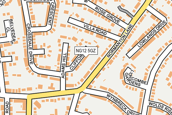 NG12 5GZ map - OS OpenMap – Local (Ordnance Survey)