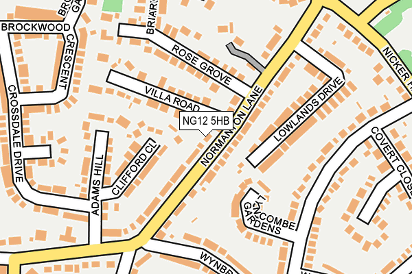 NG12 5HB map - OS OpenMap – Local (Ordnance Survey)