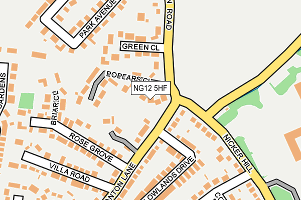 NG12 5HF map - OS OpenMap – Local (Ordnance Survey)