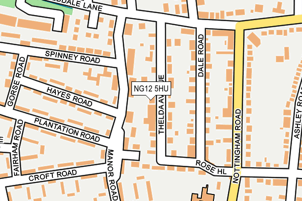 NG12 5HU map - OS OpenMap – Local (Ordnance Survey)