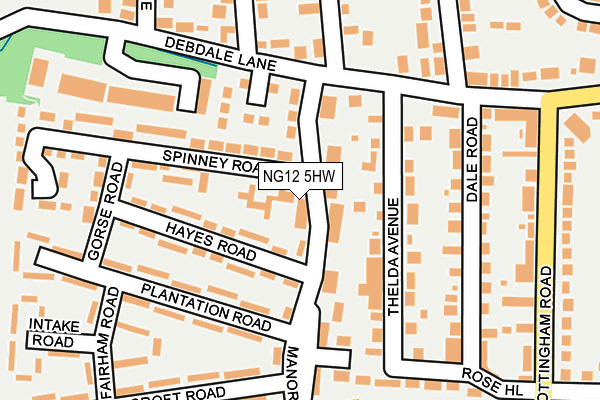 NG12 5HW map - OS OpenMap – Local (Ordnance Survey)