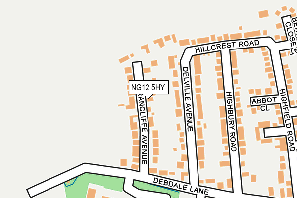 NG12 5HY map - OS OpenMap – Local (Ordnance Survey)