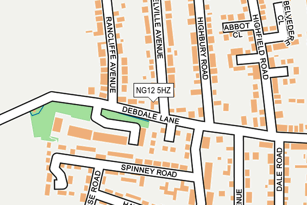NG12 5HZ map - OS OpenMap – Local (Ordnance Survey)