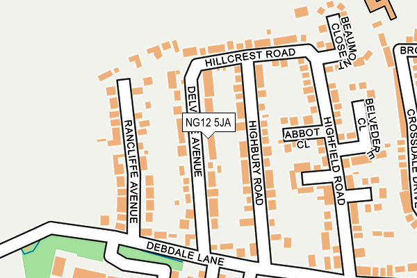 NG12 5JA map - OS OpenMap – Local (Ordnance Survey)