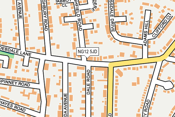 NG12 5JD map - OS OpenMap – Local (Ordnance Survey)