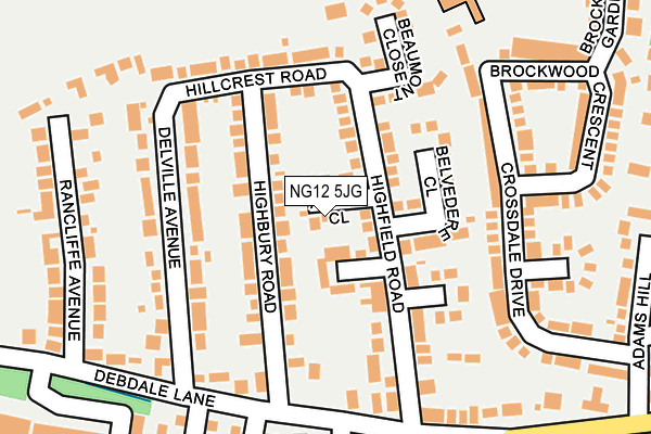 NG12 5JG map - OS OpenMap – Local (Ordnance Survey)