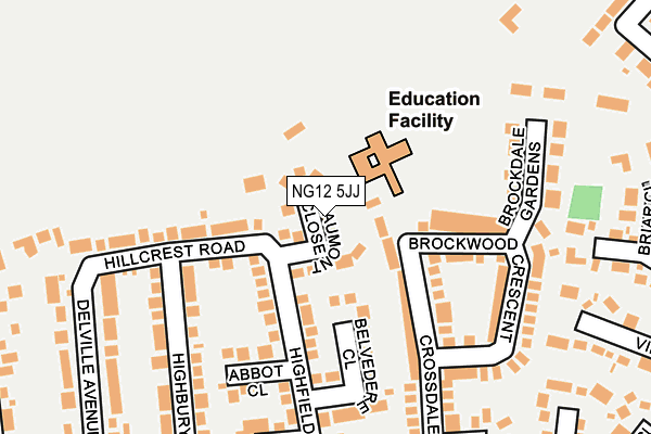 NG12 5JJ map - OS OpenMap – Local (Ordnance Survey)