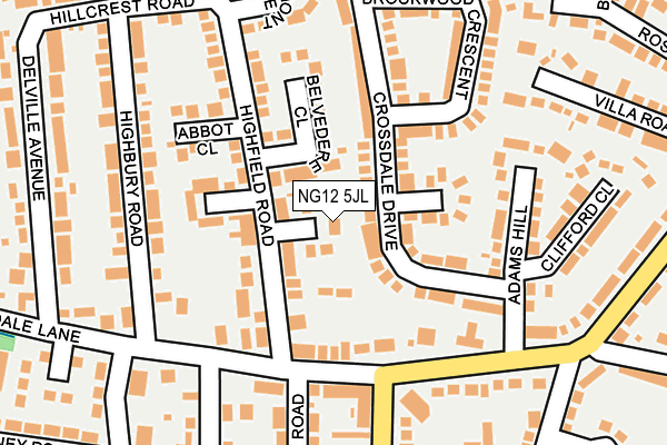 NG12 5JL map - OS OpenMap – Local (Ordnance Survey)