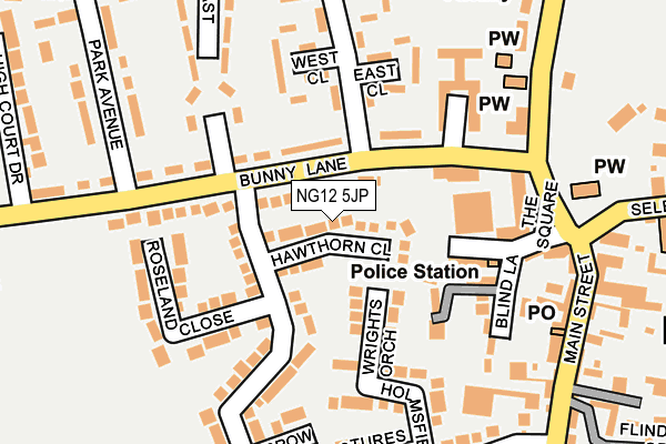 NG12 5JP map - OS OpenMap – Local (Ordnance Survey)